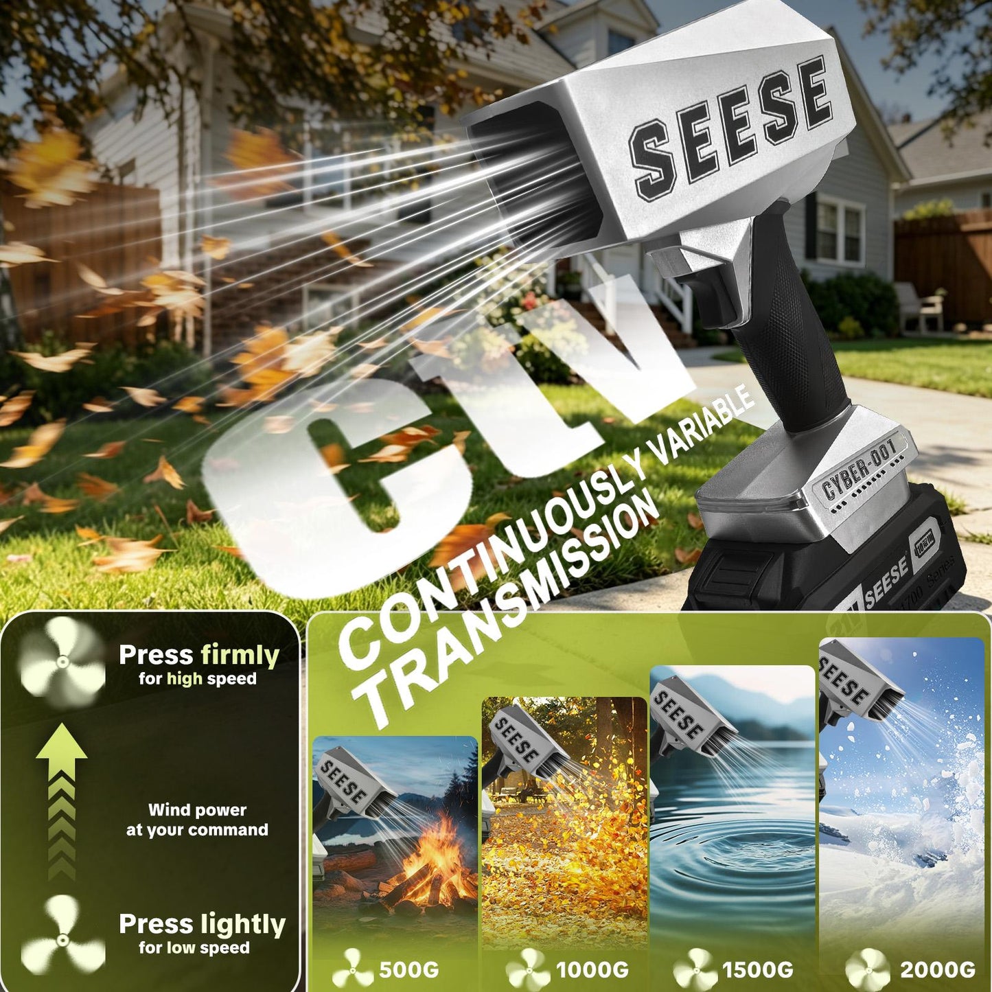 2000G Cyber Cordless Leaf Blower Violent TurboFan