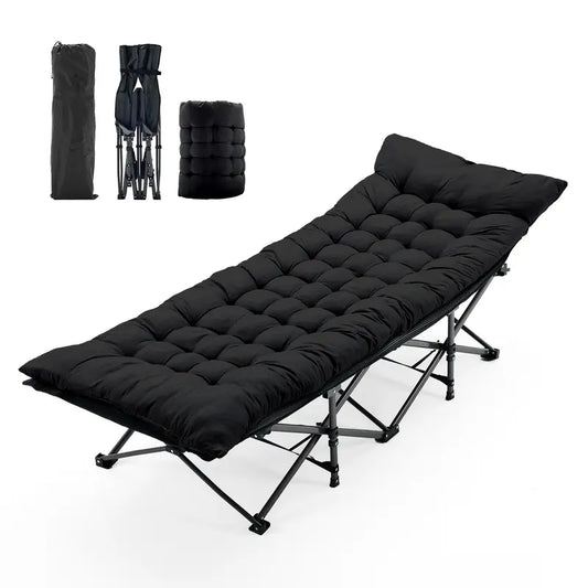 6-Position Adjustable Camping Cot with Mattress (450lbs Support)