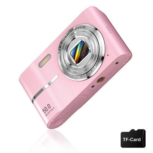 Digital Camera, Portable Travel Camera, Auto Focus 5mp Fhd 1080P, 16x Digital Zoom, Hybrid Image Stabilization, Compact Design, Includes SD Card