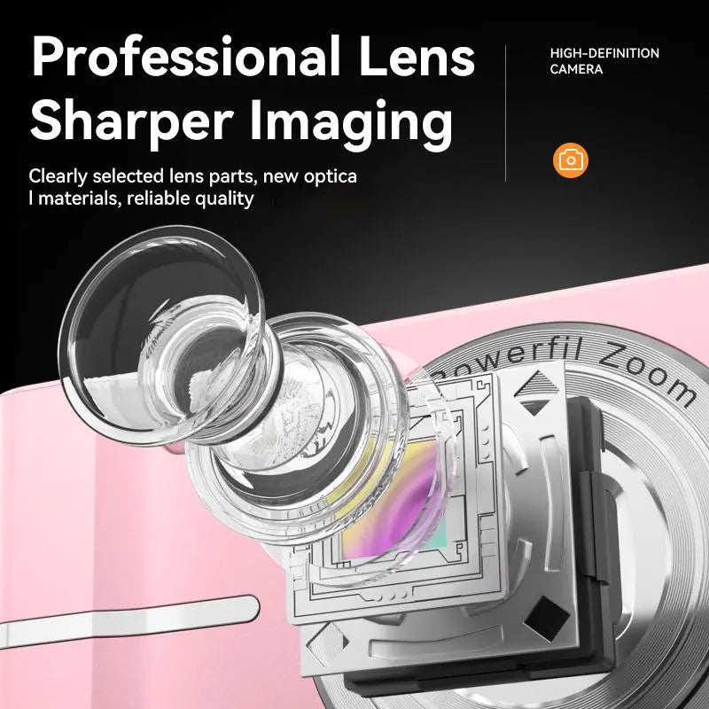 Digital Camera, Portable Travel Camera, Auto Focus 5mp Fhd 1080P, 16x Digital Zoom, Hybrid Image Stabilization, Compact Design, Includes SD Card