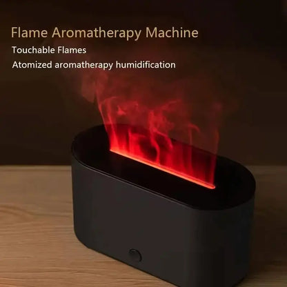 Flame Effect USB Diffuser & Humidifier 2-in-1, Ultrasonic Aromatherapy Mist with Timer & Auto Shut-Off, 7-Color Night Light for Home Bedroom